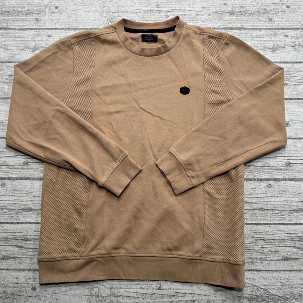 Allen Solly Sweatshirt Men's Medium Brown Relaxed Fit Crewneck Pullover Preppy
